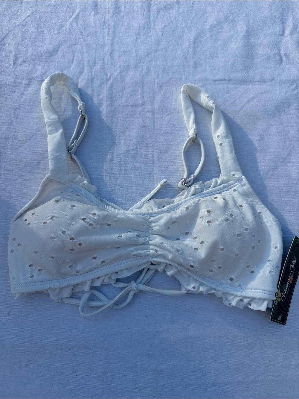 Blooming Jelly Swim White Eyelet Bralette with Adjustable Straps